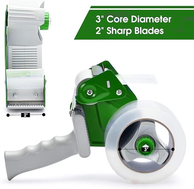 Duravel Ergonomic Packing Tape Dispenser - Lightweight and Versatile (Green-Blue) - Image 4